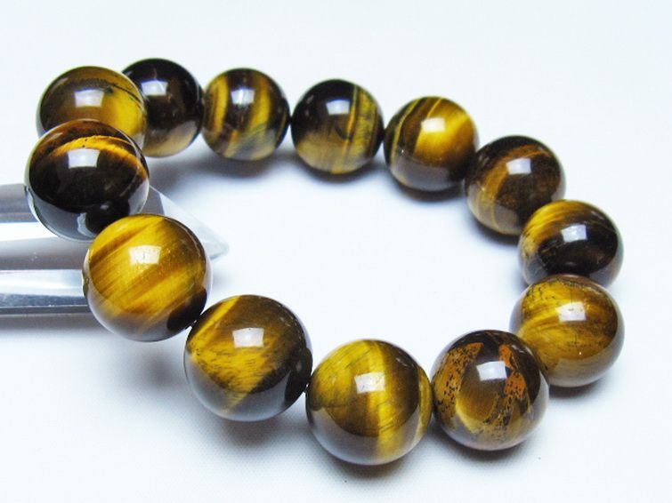 タイガーアイ※黄虎目石 ブレスレット 18mm [t30-14766] 1枚目