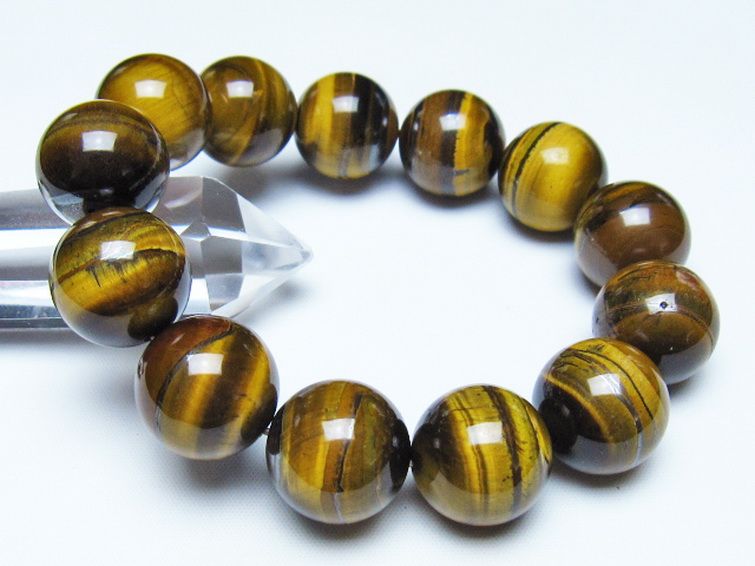 タイガーアイ※黄虎目石 ブレスレット 18mm [t30-14767] 1枚目