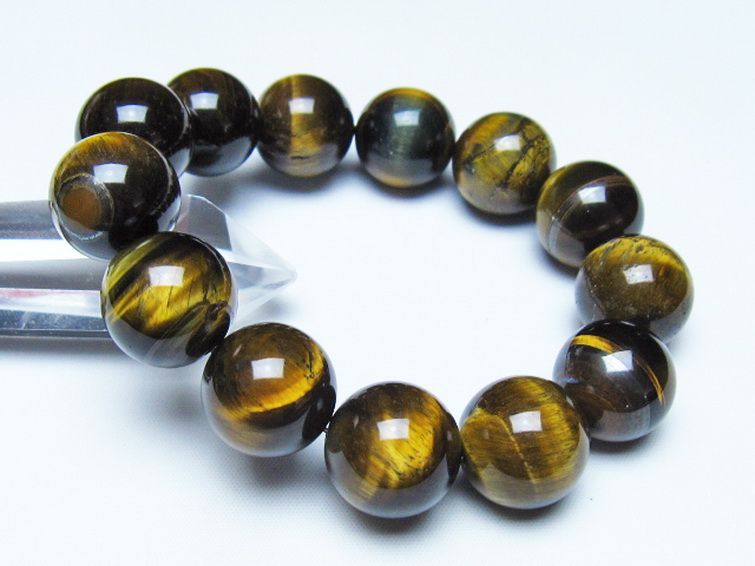 タイガーアイ※黄虎目石 ブレスレット 18mm [t30-14776] 1枚目