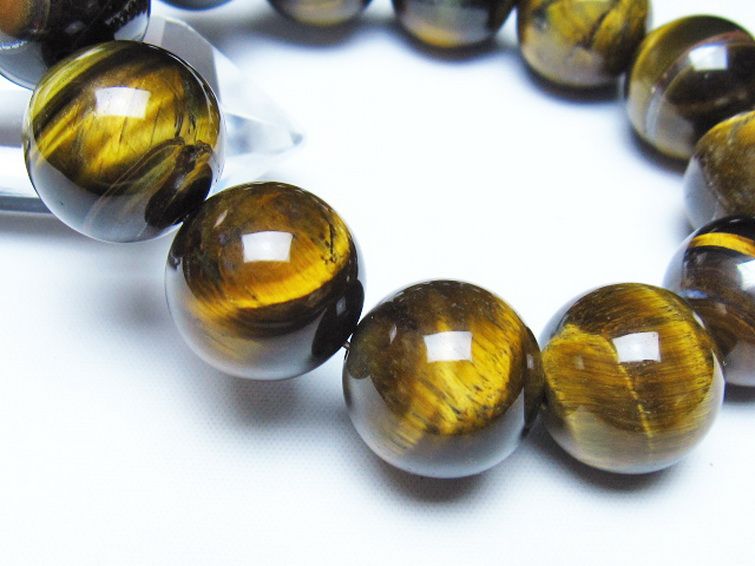タイガーアイ※黄虎目石 ブレスレット 18mm [t30-14776] 3枚目