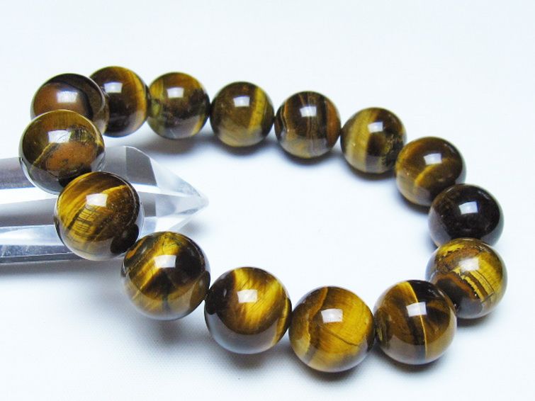 タイガーアイ※黄虎目石 ブレスレット 16mm [t30-14783] 1枚目