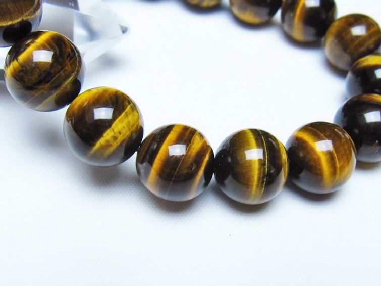 タイガーアイ※黄虎目石 ブレスレット 12mm [t30-14841] 3枚目