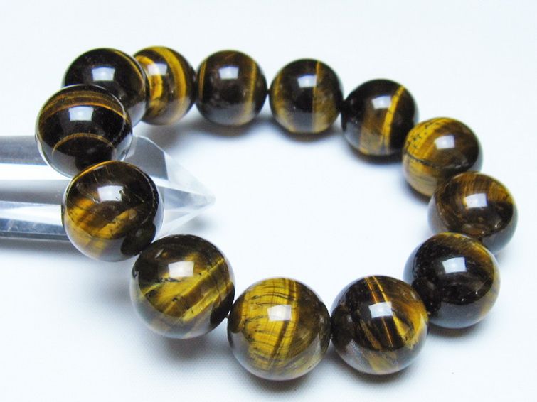 タイガーアイ※黄虎目石 ブレスレット 18mm [t30-14859] 1枚目