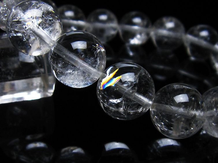 アイリスクォーツ 虹入り レインボー水晶 ブレスレット 13mm [t303-1403] 3枚目