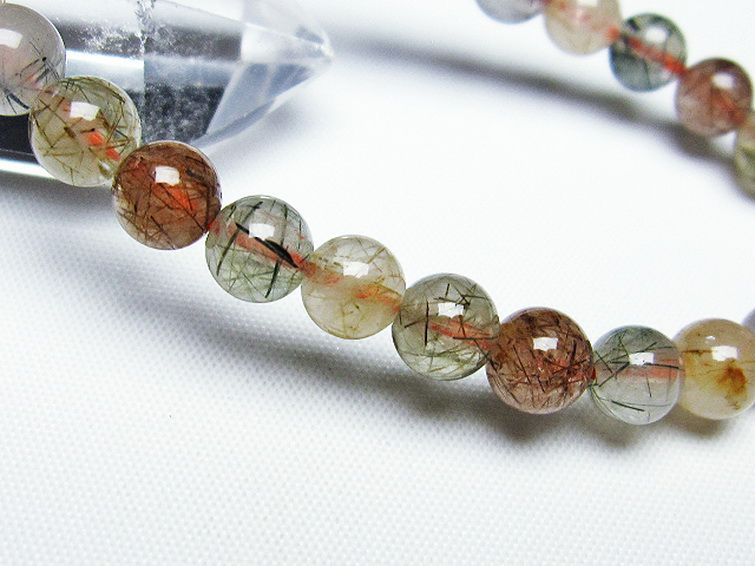 ルチル水晶 ブレスレット 7mm [t308-2061] 3枚目