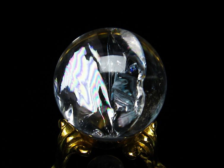 虹入り ヒマラヤ水晶 丸玉 25mm [t317-2949] 2枚目