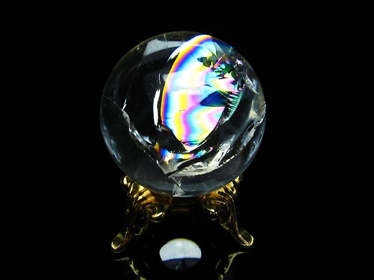 高透明度ヒマラヤ水晶 丸玉 虹入り 天然石 パワーストーン☆パワー浄化 
