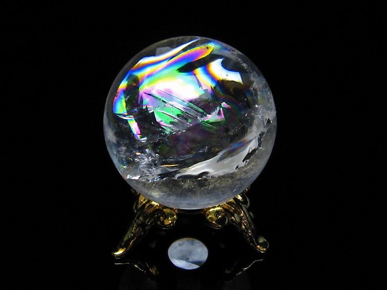 虹入り ヒマラヤ水晶 丸玉 25mm [t317-4298] 3枚目