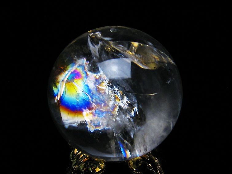虹入り ヒマラヤ水晶 丸玉 24mm [T317-4335] 2枚目