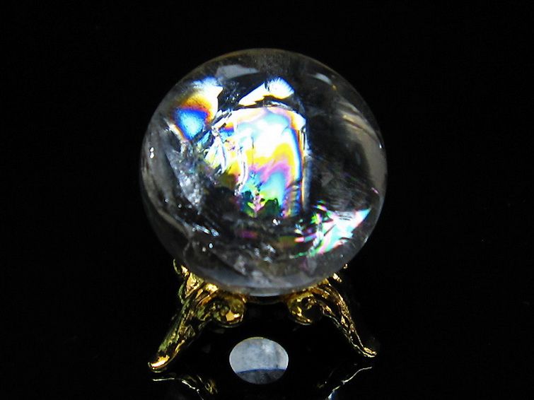 虹入り ヒマラヤ水晶 丸玉 24mm [T317-4335] 3枚目