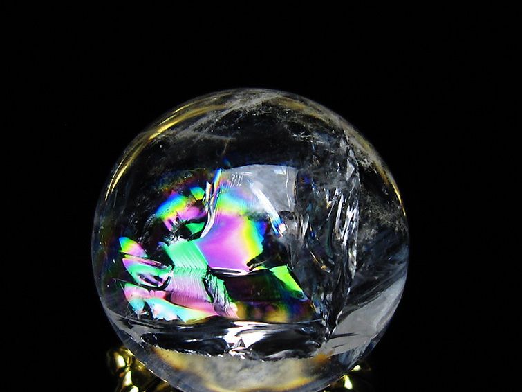 虹入り ヒマラヤ水晶 丸玉 25mm [T317-4726] 2枚目