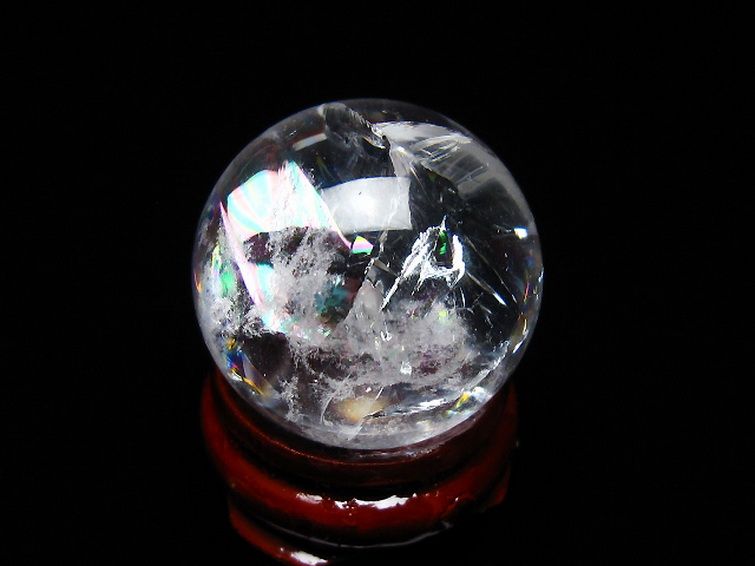 虹入り ヒマラヤ水晶 丸玉 25mm [T317-4811] 3枚目