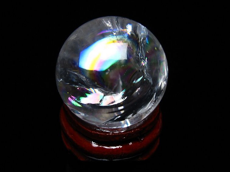 虹入り ヒマラヤ水晶 丸玉 25mm [t317-4816] 3枚目