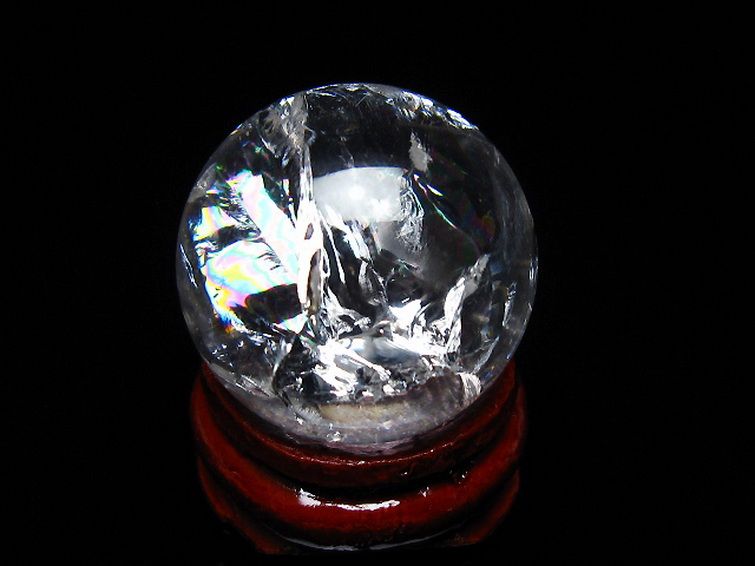 虹入り ヒマラヤ水晶 丸玉 25mm [t317-4818] 1枚目