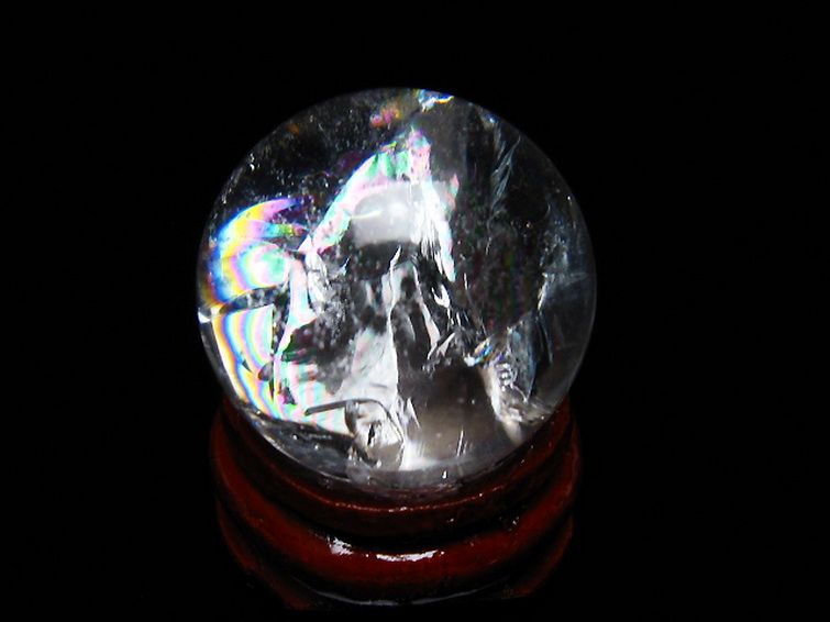 虹入り ヒマラヤ水晶 丸玉 25mm [t317-4818] 3枚目