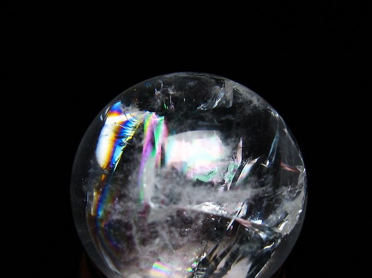 虹入り ヒマラヤ水晶 丸玉 25mm [T317-4820] 2枚目