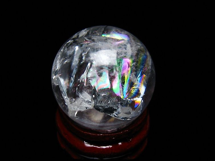 虹入り ヒマラヤ水晶 丸玉 25mm [T317-4820] 3枚目