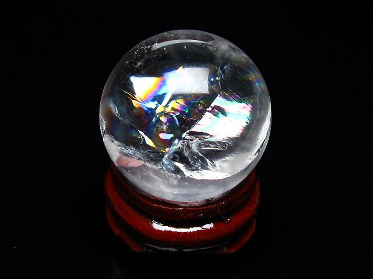 虹入り ヒマラヤ水晶 丸玉 25mm [t317-4823] 1枚目