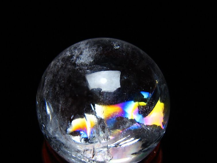 虹入り ヒマラヤ水晶 丸玉 25mm [t317-4828] 2枚目