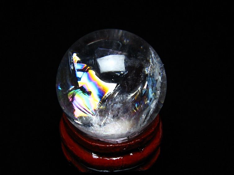 虹入り ヒマラヤ水晶 丸玉 25mm [t317-4828] 3枚目