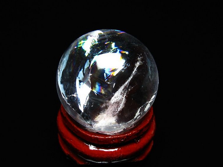 虹入り ヒマラヤ水晶 丸玉 24mm [t317-4838] 1枚目