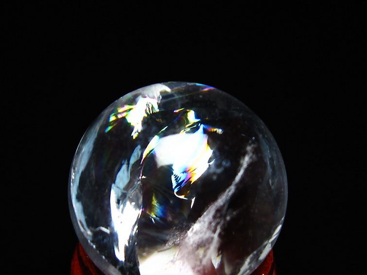 虹入り ヒマラヤ水晶 丸玉 24mm [t317-4838] 2枚目