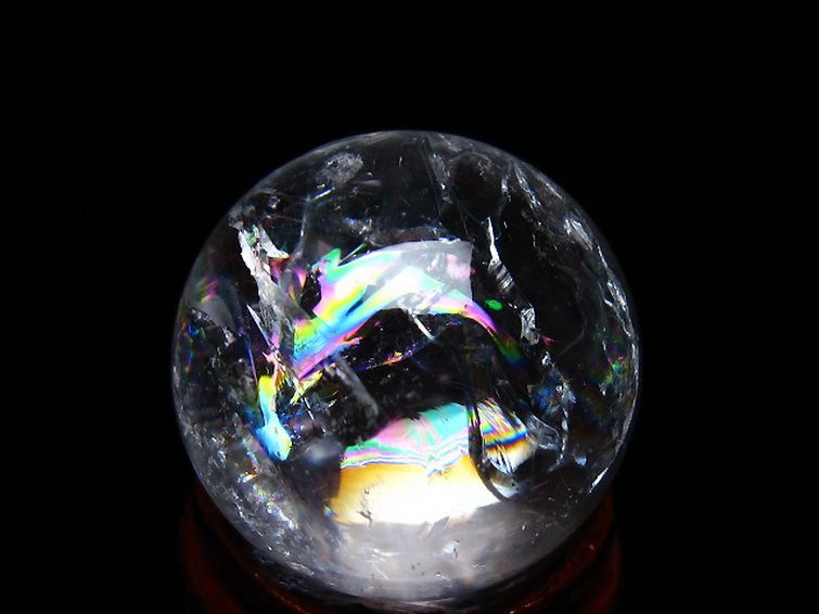 虹入り ヒマラヤ水晶 丸玉 24mm [T317-4839] 2枚目