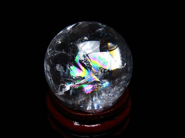 虹入り ヒマラヤ水晶 丸玉 24mm [T317-4839] 3枚目