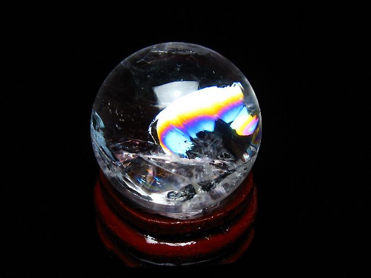 虹入り ヒマラヤ水晶 丸玉 24mm [t317-4841] 1枚目
