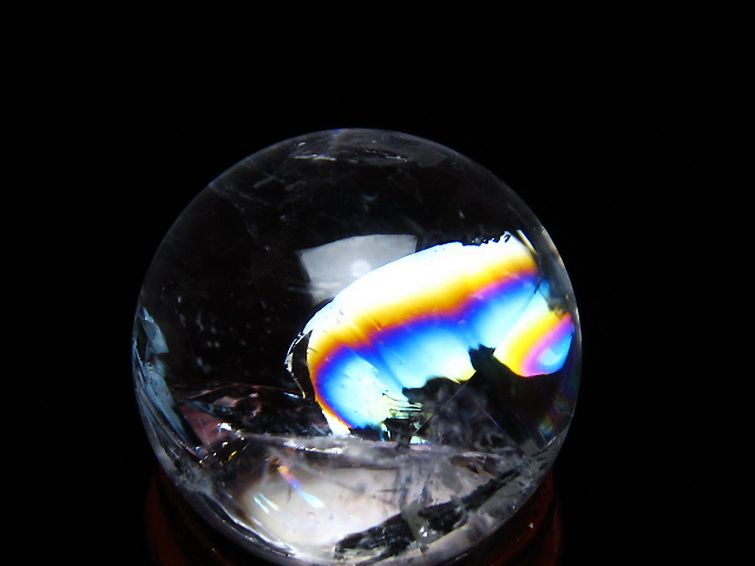 虹入り ヒマラヤ水晶 丸玉 24mm [t317-4841] 2枚目