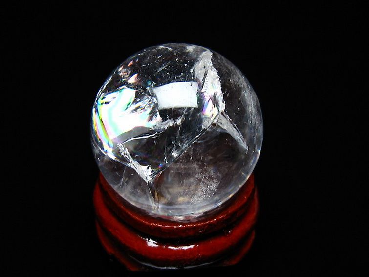 虹入り ヒマラヤ水晶 丸玉 24mm [T317-4843] 1枚目