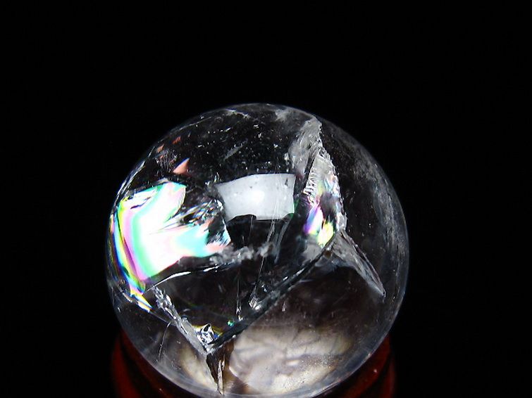 虹入り ヒマラヤ水晶 丸玉 24mm [T317-4843] 2枚目