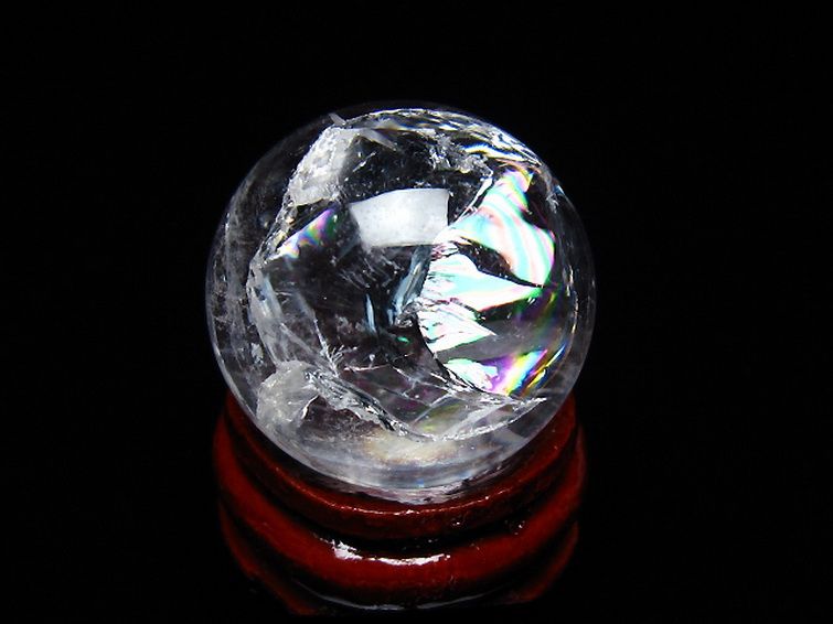 虹入り ヒマラヤ水晶 丸玉 24mm [T317-4843] 3枚目