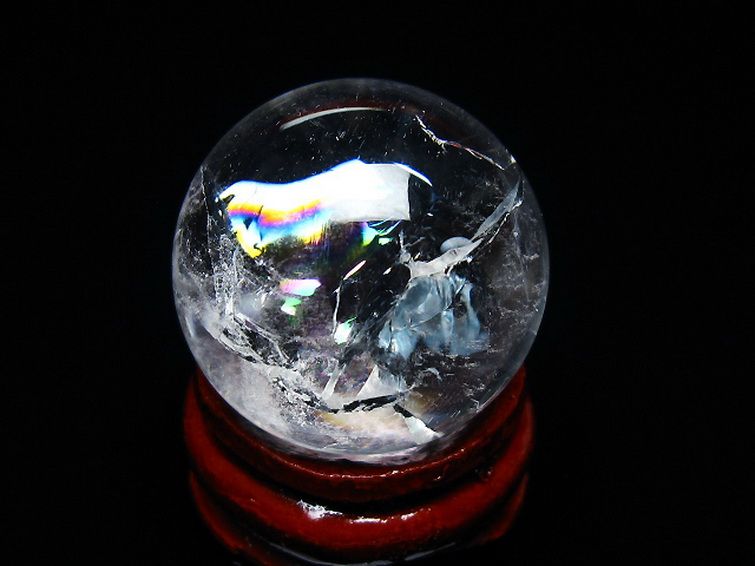 虹入り ヒマラヤ水晶 丸玉 24mm [T317-4845] 3枚目