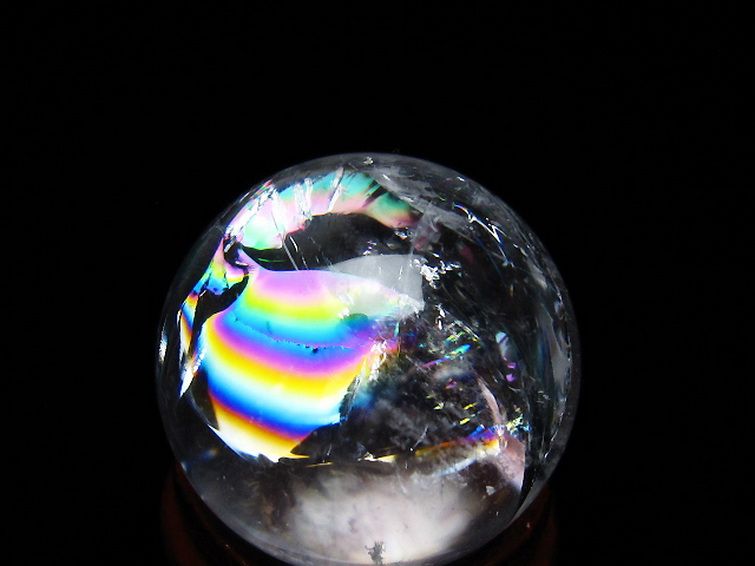 虹入り ヒマラヤ水晶 丸玉 24mm [T317-4854] 2枚目