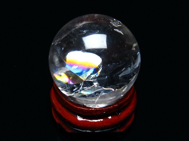 虹入り ヒマラヤ水晶 丸玉 24mm [t317-4867] 1枚目