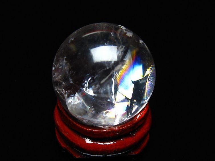 虹入り ヒマラヤ水晶 丸玉 24mm [t317-4867] 3枚目