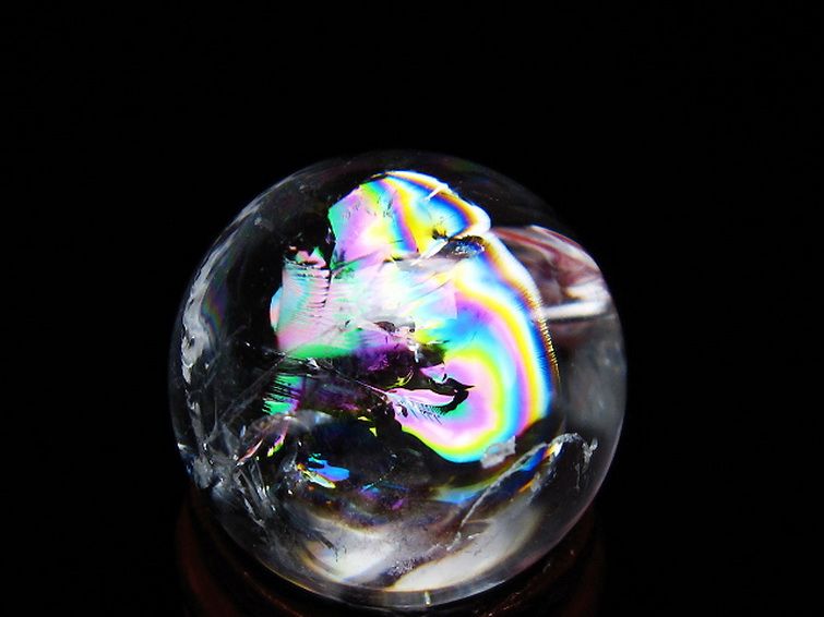 虹入り ヒマラヤ水晶 丸玉 24mm [T317-4870] 2枚目