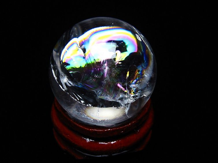 虹入り ヒマラヤ水晶 丸玉 24mm [T317-4870] 3枚目