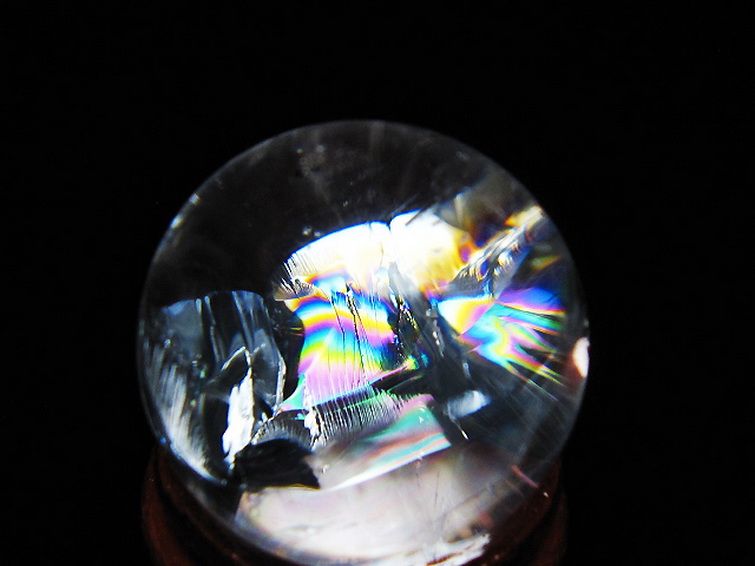 虹入り ヒマラヤ水晶 丸玉 24mm [T317-4873] 2枚目