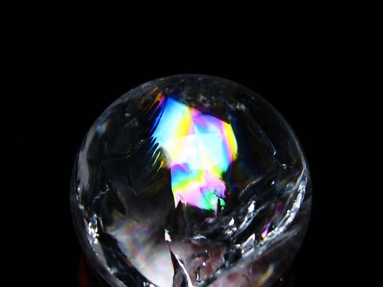 虹入り ヒマラヤ水晶 丸玉 24mm [T317-4876] 2枚目