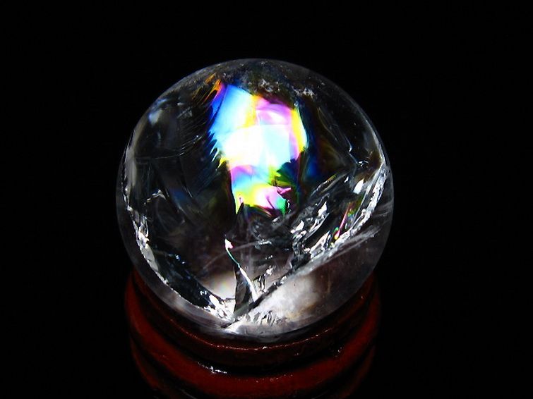 虹入り ヒマラヤ水晶 丸玉 24mm [T317-4876] 3枚目