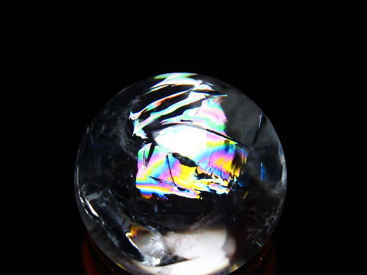 虹入り ヒマラヤ水晶 丸玉 24mm [t317-4878] 2枚目
