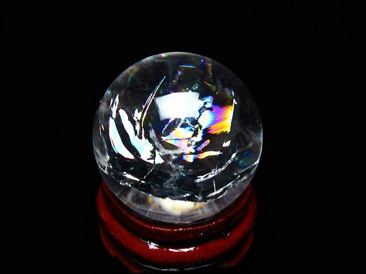 虹入り ヒマラヤ水晶 丸玉 24mm [t317-4878] 3枚目