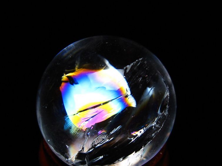 虹入り ヒマラヤ水晶 丸玉 24mm [t317-4879] 2枚目