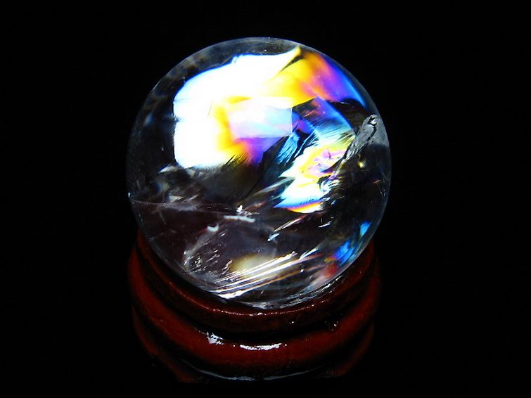 虹入り ヒマラヤ水晶 丸玉 24mm [t317-4879] 3枚目