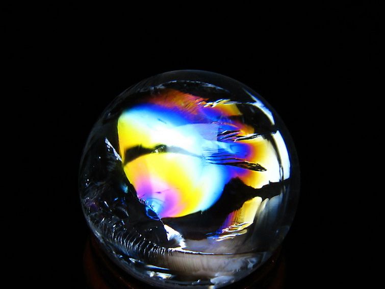 虹入り ヒマラヤ水晶 丸玉 24mm [T317-4884] 2枚目