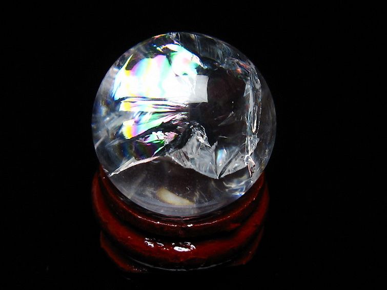 虹入り ヒマラヤ水晶 丸玉 24mm [T317-4887] 1枚目