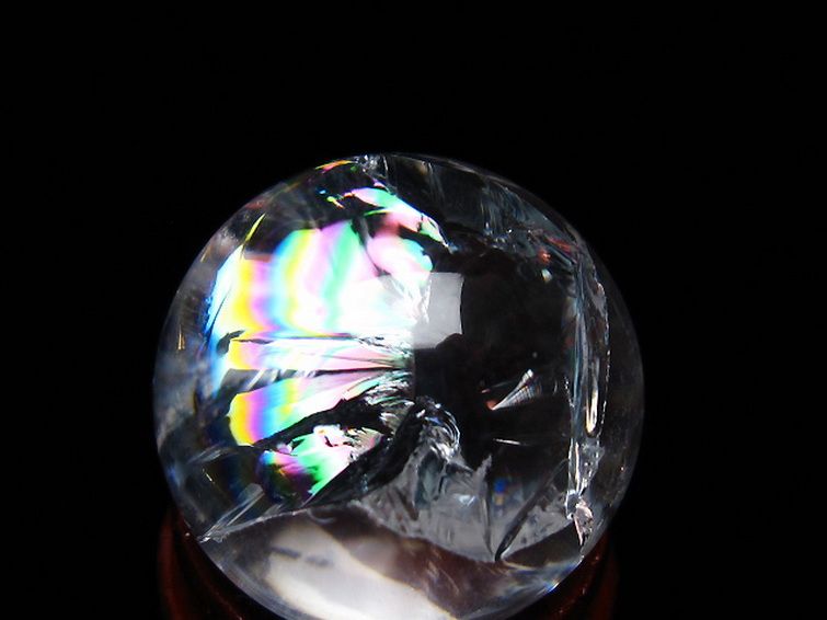 虹入り ヒマラヤ水晶 丸玉 24mm [T317-4887] 2枚目