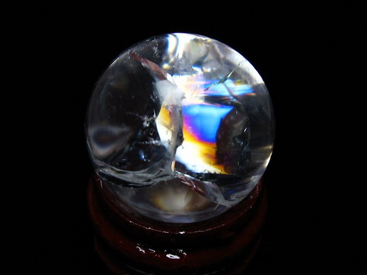 虹入り ヒマラヤ水晶 丸玉 24mm [T317-4887] 3枚目